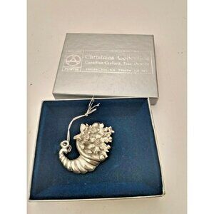 Aitkens Canadian Crafted Fine Pewter Pendant Xmas Collection "Horn of Plenty"